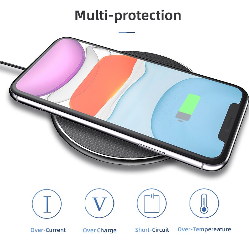 Dcae Qi Draadloze Oplader Voor Samsung Galaxy S20 S10E S9 Note 10 9 Qi 10W Quick Opladen Pad Voor iphone 11 Pro Xs Max Xr X 8Plus