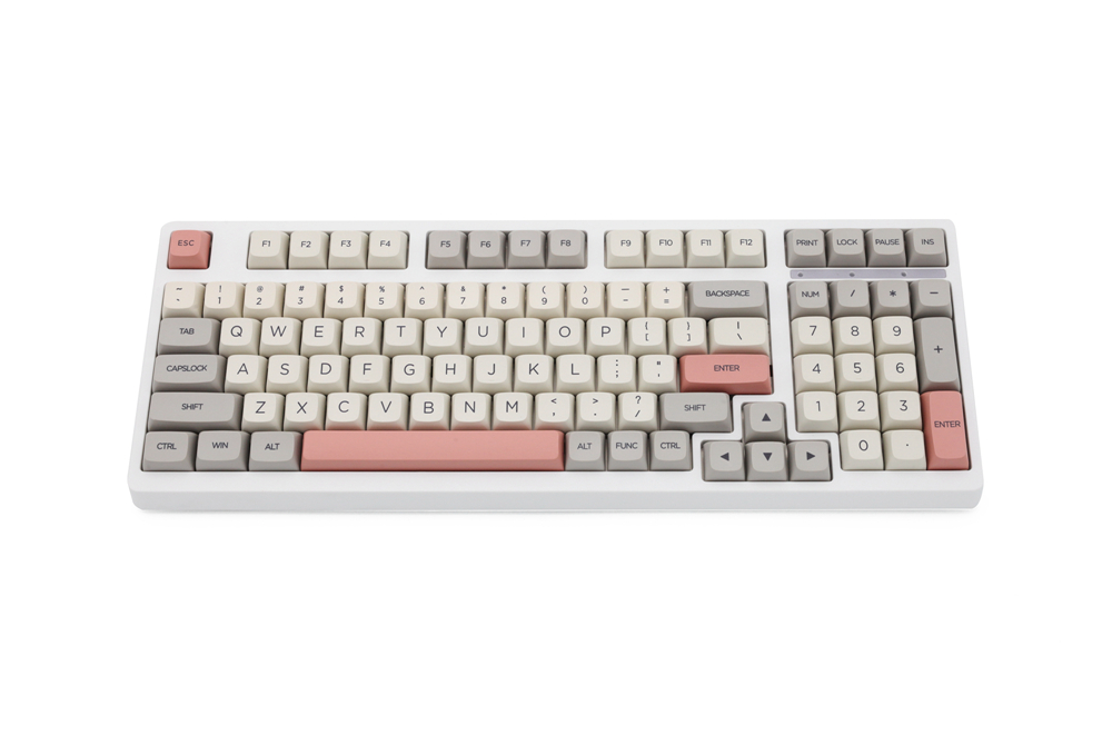 XDA-Conjunto de teclas para teclado, juego de teclas de color gris y Beige, grueso, PBT, para gh60 poker 87 tkl 9009 ansi xd64 bm60 xd68 bm65 bm68, japonés RU, V2 104