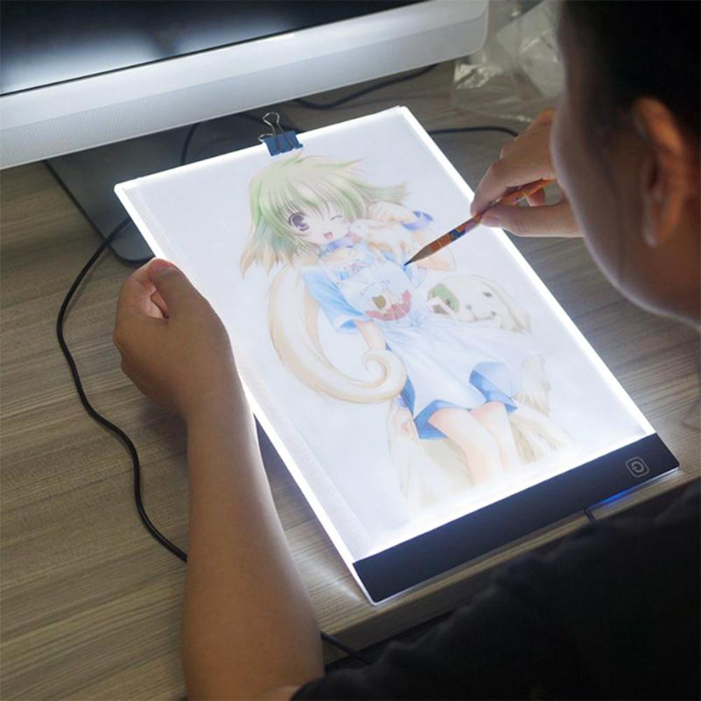 A4 LED Schreiben Tablette Elektronische Kunst Grafik Malerei Zeichnung Zeichen Anzeige Tafel Künstler Leucht Schablone Zeichnung Bord Pad
