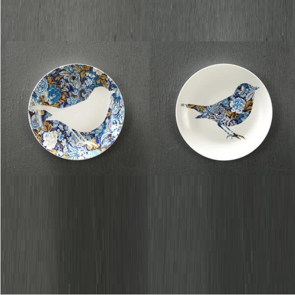 Placa decorativa de cerámica con de pájaro volador, placas colgantes de pared para decoración del hogar: c3