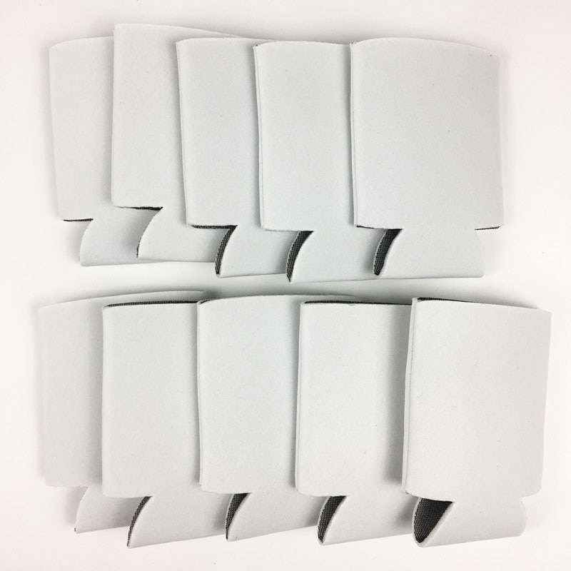10 stk neopren øl dåsekøler drikke kop flaske ærme isolator wrap cover hvid