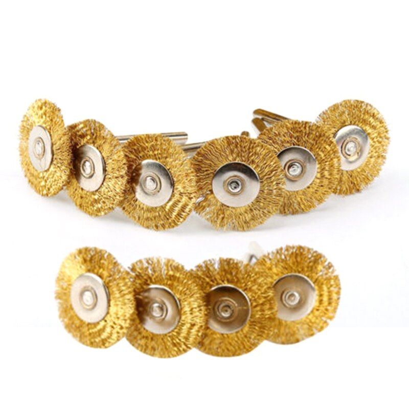 10 Pcs 3.17x22mm Rust Removing Brushes Polish Polishing Brush Rotary Grinder Tool Copper Wire Brushes Metal Brush Brush