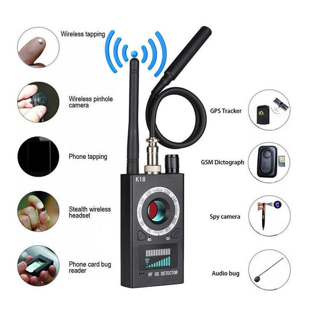 K18 Multifunctionele Anti Detector Bug Mini Audio Camera Gsm Finder Gps Signaal Lens Rf Locator Tracker Detecteren Draadloze camera