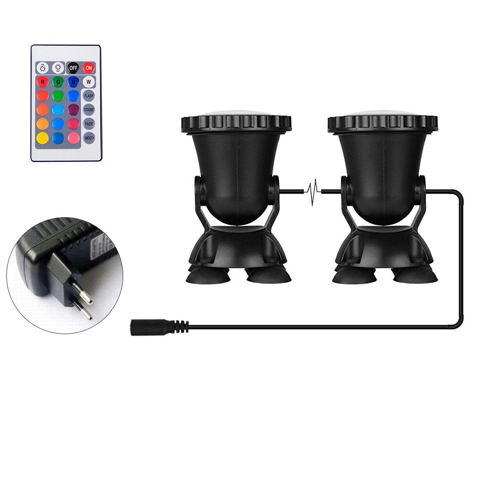 4pcs RGB 36 LED Underwater Light Remote control Submersible Lights for Pond Tank Aquarium Landscape Lamp Fish Water bio-lighting: 2PCS