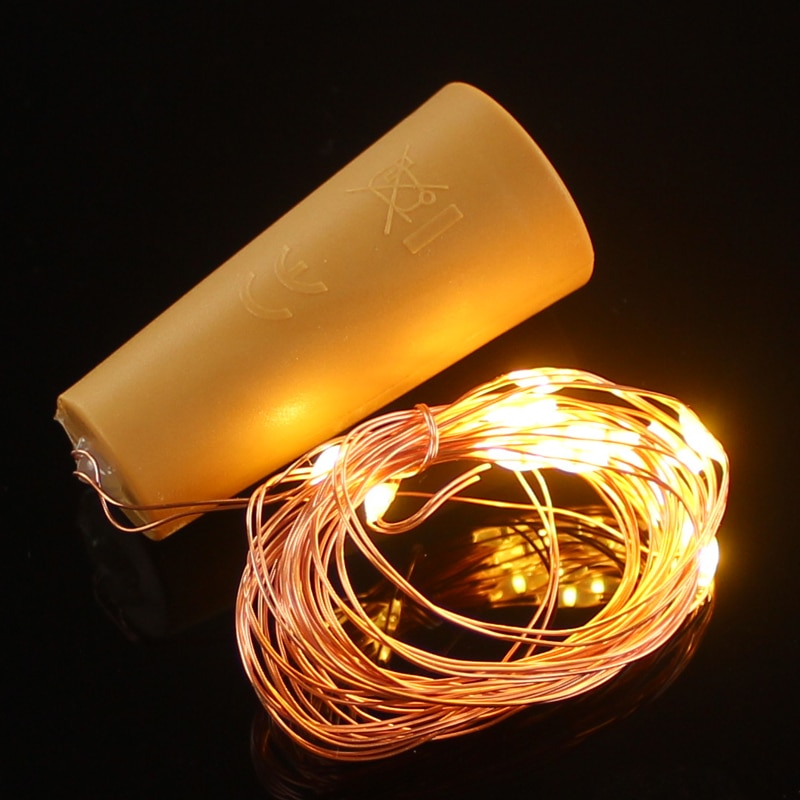 Guirlande Lumineuse avec bouchon de bouteille 2m 20leds En Forme De Liège de Bouteille de Vin Décoration de Lumières pour Alloween de Fête De De Noël