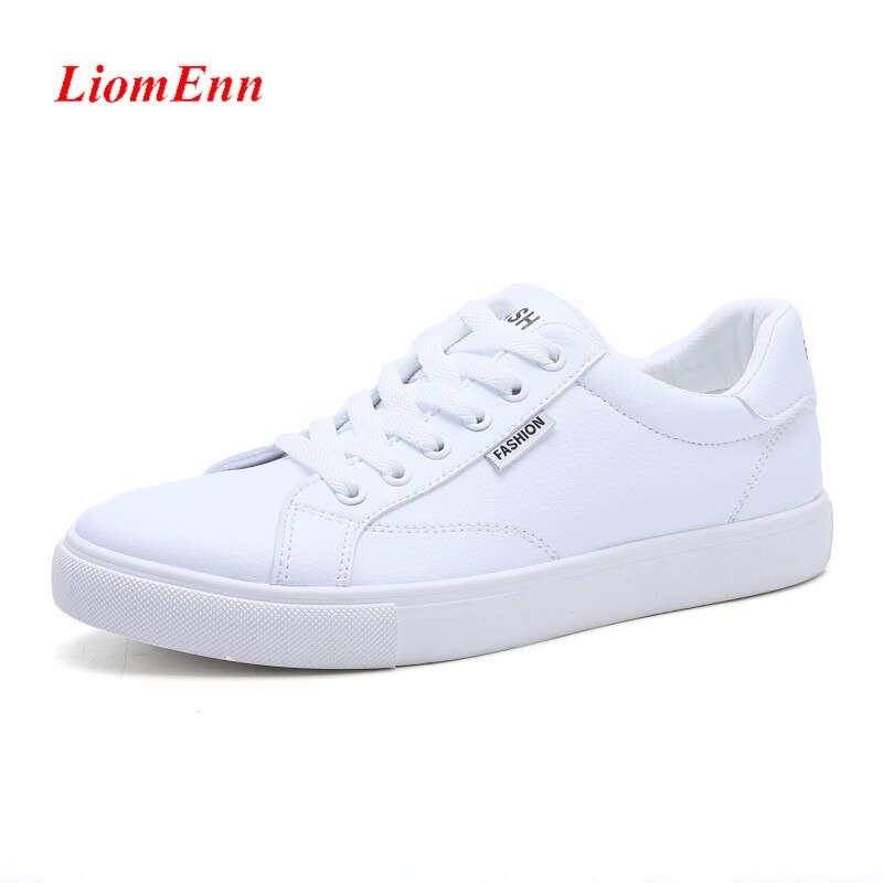 Czarne białe trampki damskie mieszkania buty damskie damskie skórzane zasznurować Sport tenis 2020 wiosna mokasyny Unisex duży rozmiar 35-44