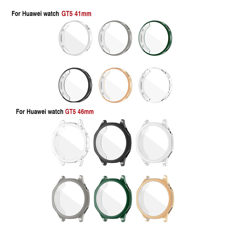 Voor Huawei Horloge GT5 46mm 41mm Anti-Kras Case Screen Protector Case Zachte TPU Rondom Beschermende bumper Cover