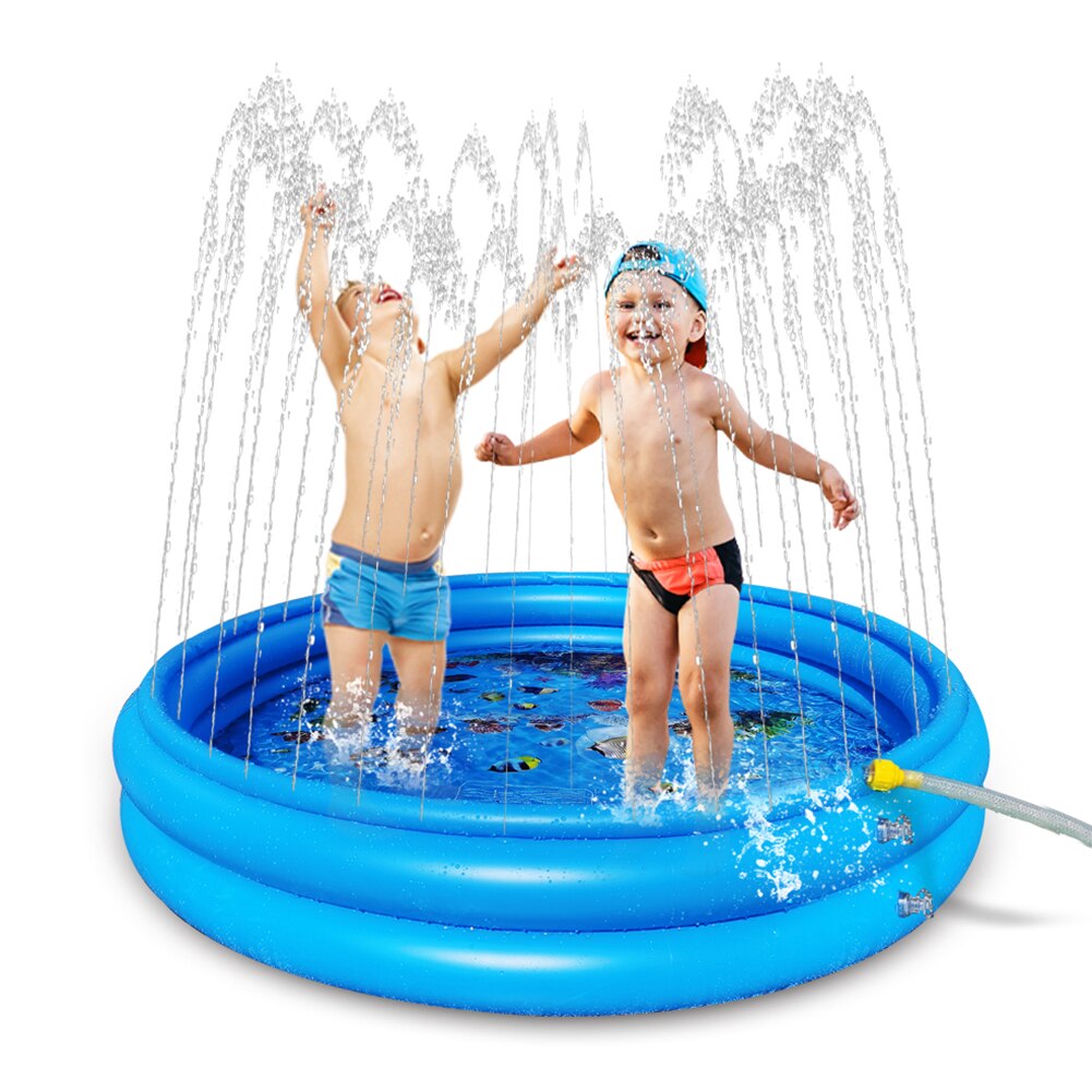 Boys Girls Inflatable Splash Pad 3 Layers Swimming For Kids PVC Backyard Summer