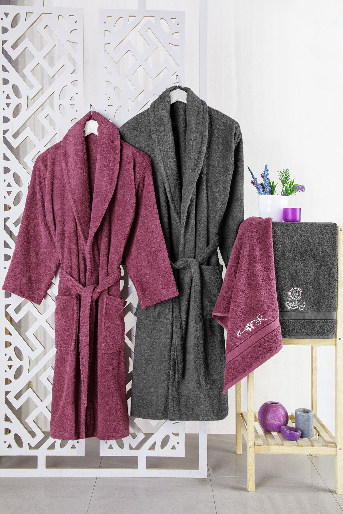 Premium 100% cotton Turkish Luxury Super Soft bathrobes and towel adult bathrobes women's bathrobes man bathrobes: Default Title