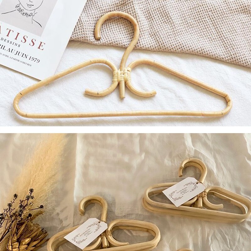 2 Stuks Rotan Kleerhanger Natuurlijke Rotan Hand Geweven 3 Haak Hanger Voor Thuis Garderobe Kleding Winkel Decor