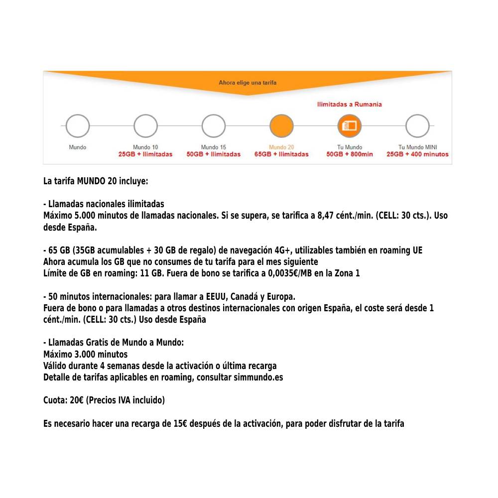 Tarjeta Sim Prepago Orange con 5€ de Saldo, Tarjeta SIM Micro Nano de Prepago, ORANGE MUNDO 5 ROAMING EUROPA INCLUÍDO, Activacion con Tus Datos.