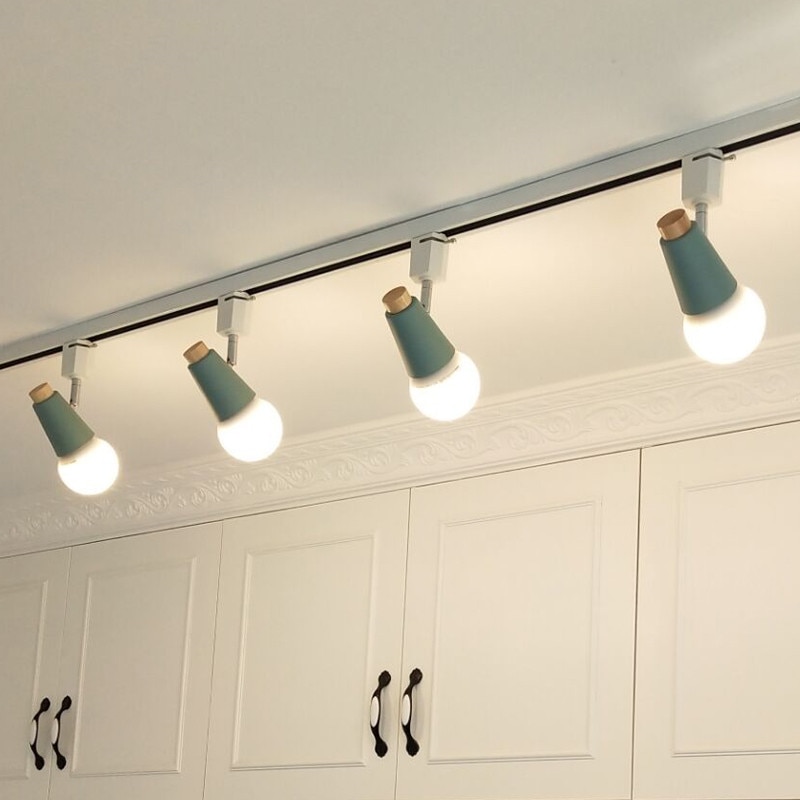 Moderne led skinnelampe farverig 2- vejs justerbar skinnespotlights sporbelysningsarmatur 120v lys bar showroom tøjbutik