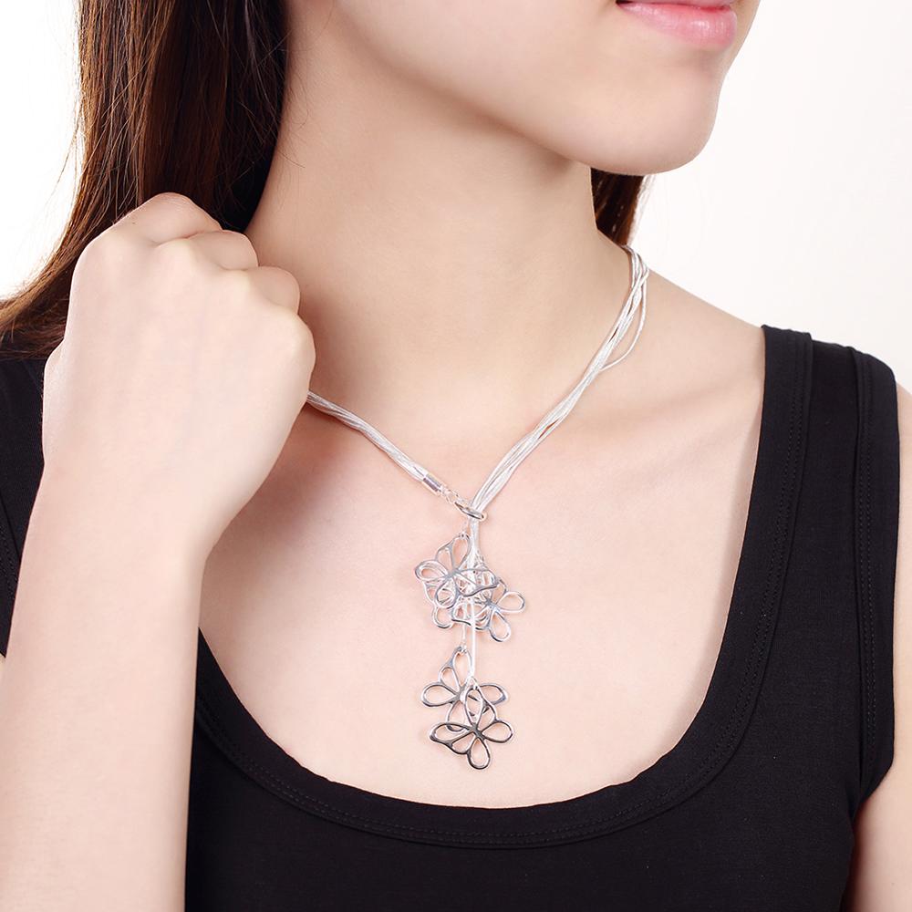Collar de plata 925 con colgante de cinco mariposas para mujer, joya de , de joyería Glamour