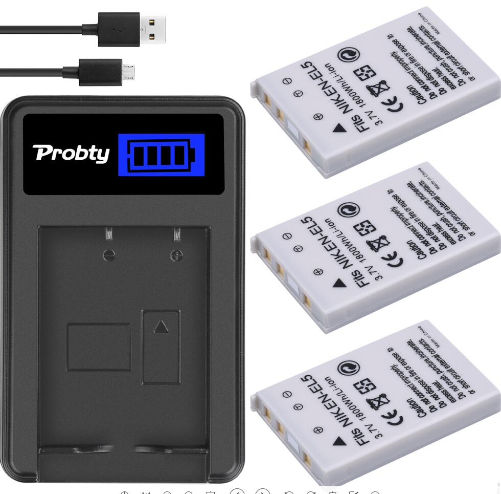 EN-EL5 Batterie + CHARGEUR pour Nikon 3700 4200 5200 5900 7900 P5000 P3 P4 S10 P90: 3battery and charger
