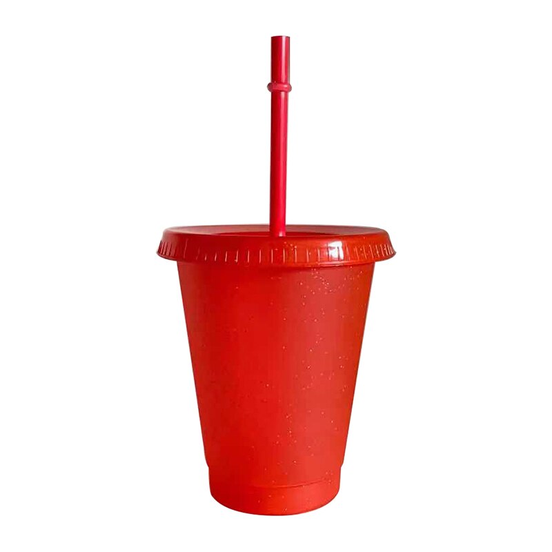 Tasse de voyage créative en plastique avec paille, 5 pièces, 700ml, pour boisson fraîche, café, jus de thé, Smoothie, réutilisable: small orange
