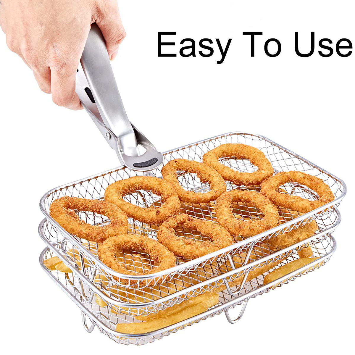 Rack para fritadeira a ar, aço inoxidável, bandeja para cozinhar a vapor, acessórios para fritadeira a ar, assadeira, churrasqueira, grelha, assar, ferramentas de cozinha