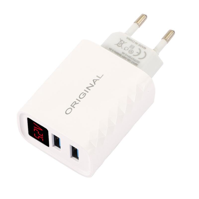 2,4 EINE Schnelle Ladung Ladegerät Adapter 2 USB EU UNS Stecker praktisch Ladegerät Mit LED Digital Anzeige für Smartphone Tablette