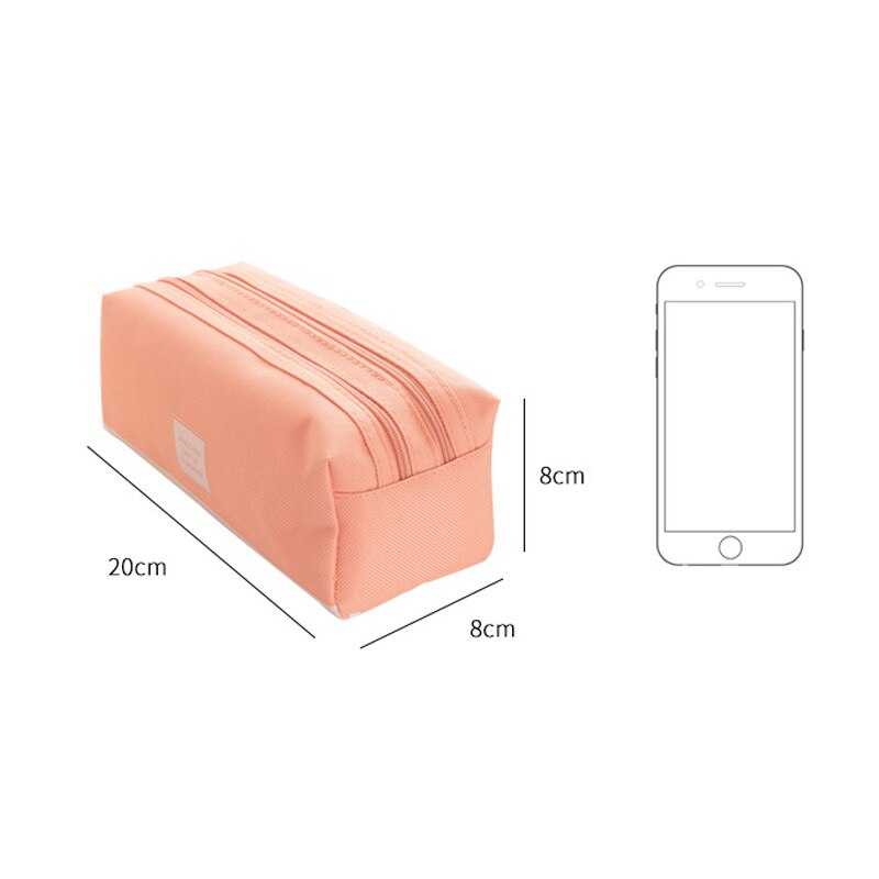 Girls Cute Pencil Case Pen Storage Bag 2 Compartments Makeup Coin Purse for Women SGA998