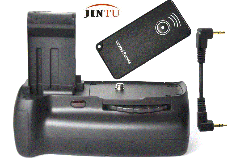 JINTU Battery Grip Pack for Canon 100D Rebel SL1 + IR remote Control + Cable kit