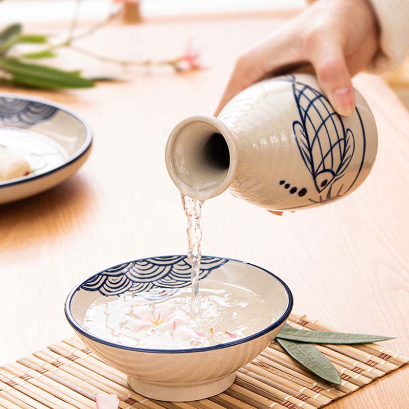 Japanese-style ceramic retro hip flask household shochu white wine rice wine sake pot wine vessel good-looking wine bot