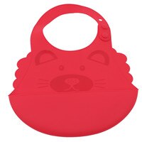 5 couleur belle bande dessinée bavoirs boucle réglable bavoirs poche de riz bébé boucle Silicone pli ajuster dessin animé bavoir meilleur bébé: red