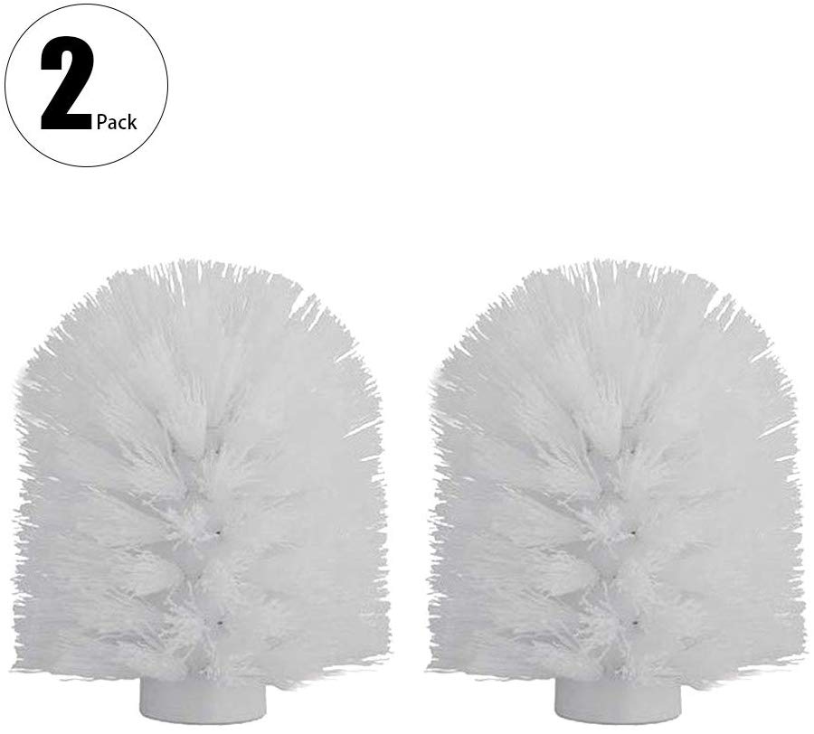 Universal Toilet Bowl Brush Head, Replacement Toilet Bowl Cleaner Brush Spiral, Sturdy Stiff Brush Deep Cleaning, WC Clean Tool: White 2 Pieces