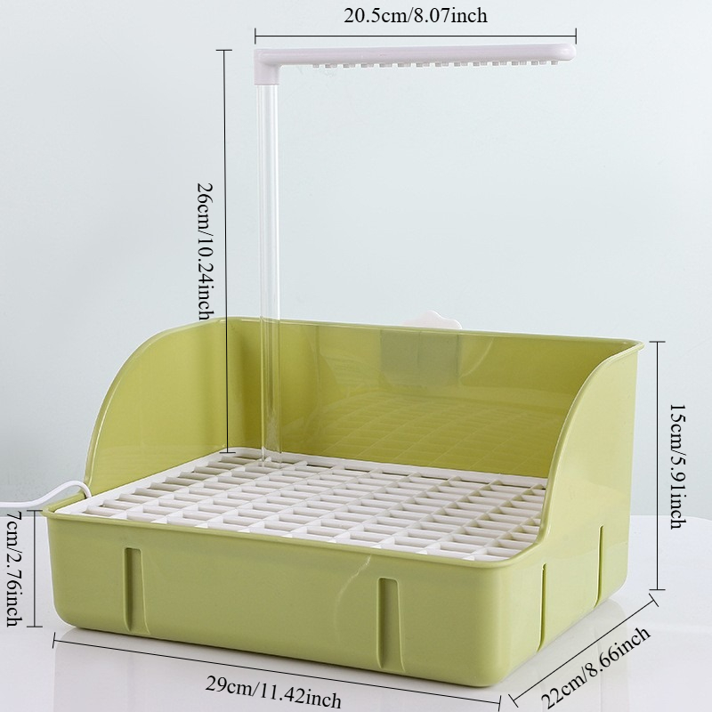 Vogel elektrische badkuipen regenbak automatisch circulerend water voor grasparkieten, pioen, valkparkieten en zonnekappen: green
