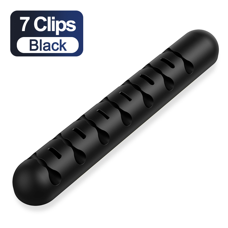 Kabel robić ładowarki USB Organizer przewód robić zarządzania kablami klip robić ładowania oplot na kable klipsy robić myszy przewód słuchawkowy organizer: B-7 clips czarny