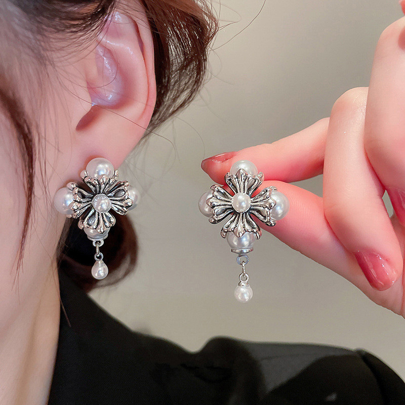 Boucles d'oreilles magnétiques amincissantes lymphatiques pour femmes, strass scintillants, pierre de Quartz, boucles d'oreilles de vidange lymphatique: PALLADIUM