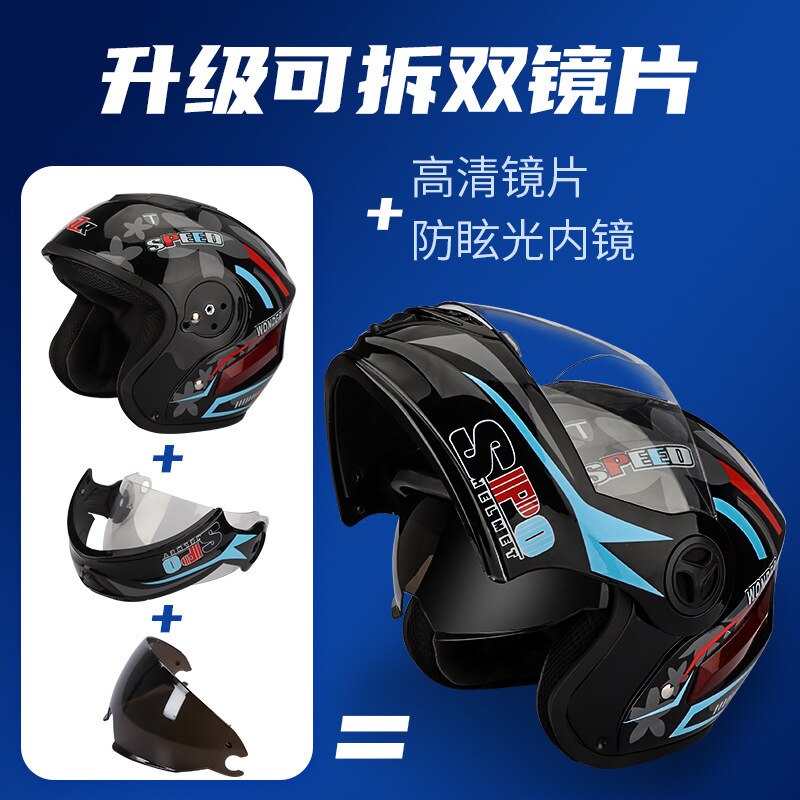 Uncovered helmet motorcycle motorcycle helmet men and women full face four season general motorcycle helmet dirt bike helmet