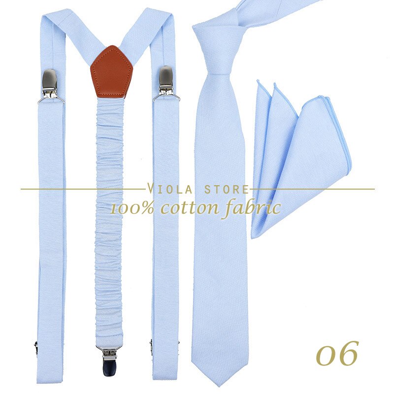 Pfirsichblau-lavendelfarbenes, einfarbiges baumwoll-set mit 2.5cm hosenträgern und 6cm krawatten, krawattenhalter, einstecktuch, verstellbarem riemen, hochzeitsaccessoire: Nr . .06