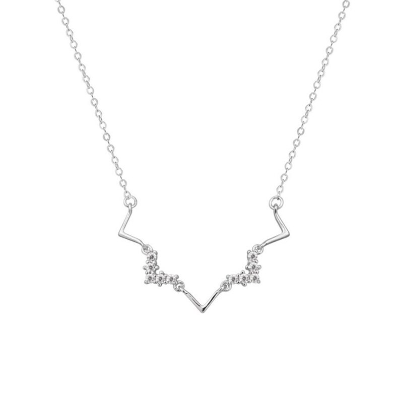 Korean Wave Pendant Temperament Simple Student 925 Sterling Silver Clavicle Chain Personality Female Necklace SNE331