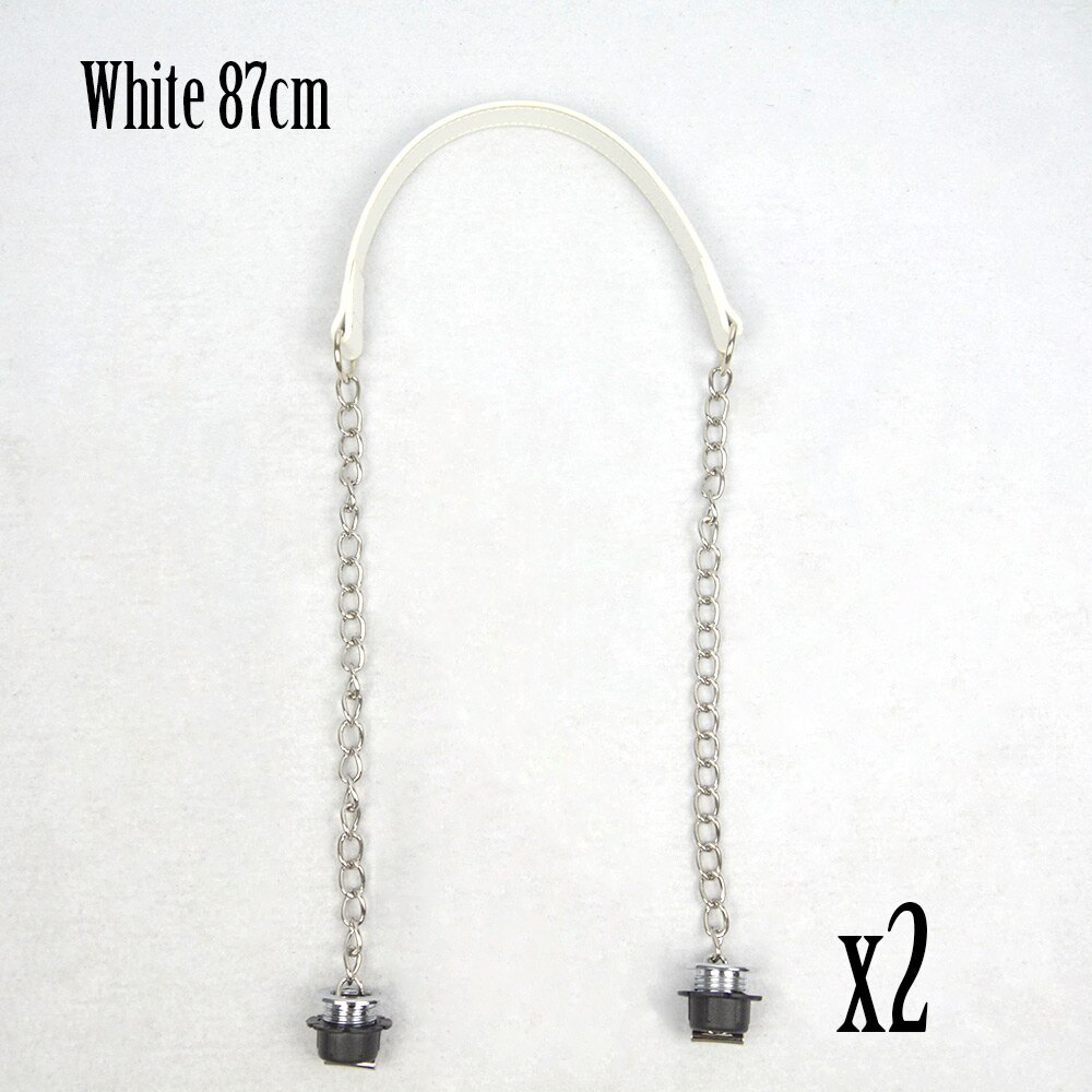 1 Pair long Silver screw single Chain Obag OT metal buckle colorful handles for Obag O Bag women shoulder Handbags