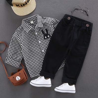 Children's trousers, children's solid color casual pants, baby loose trousers, mid-waist elastic waist, casual children's pants: style 3 / 3T--height 100cm