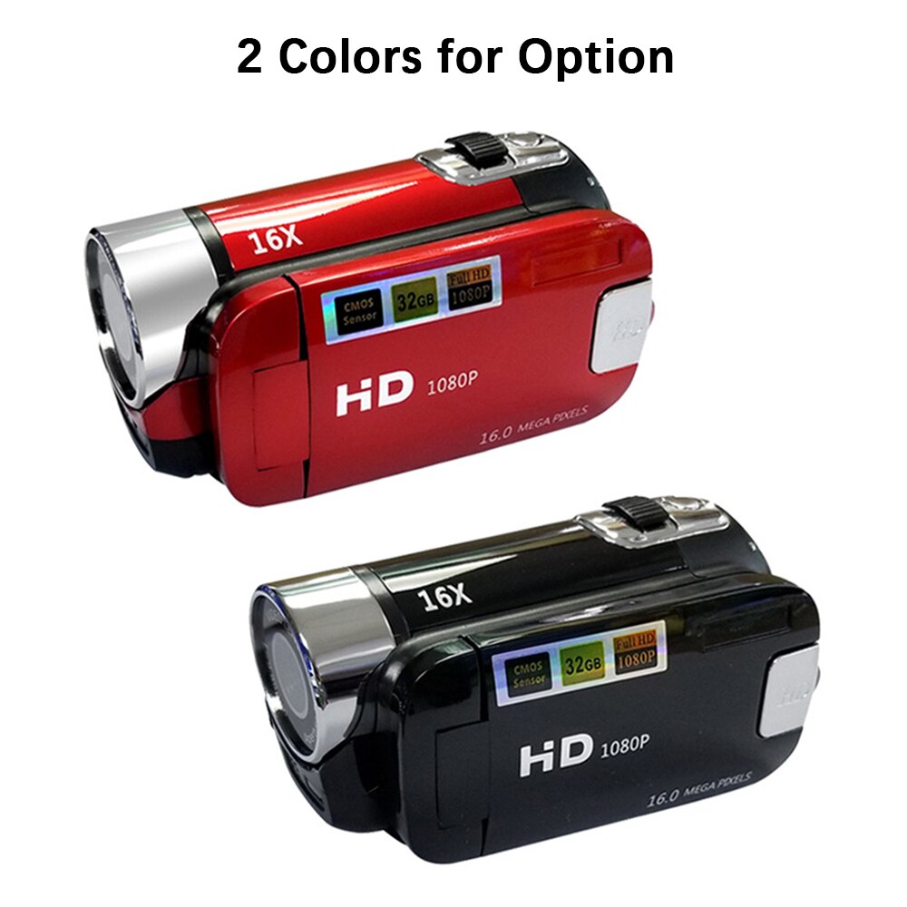 Portable 1080P High Definition Digital Video Camera DV Camcorder 16MP 2.7 Inch LCD Screen 16X Digital Zoom Built-in Battery