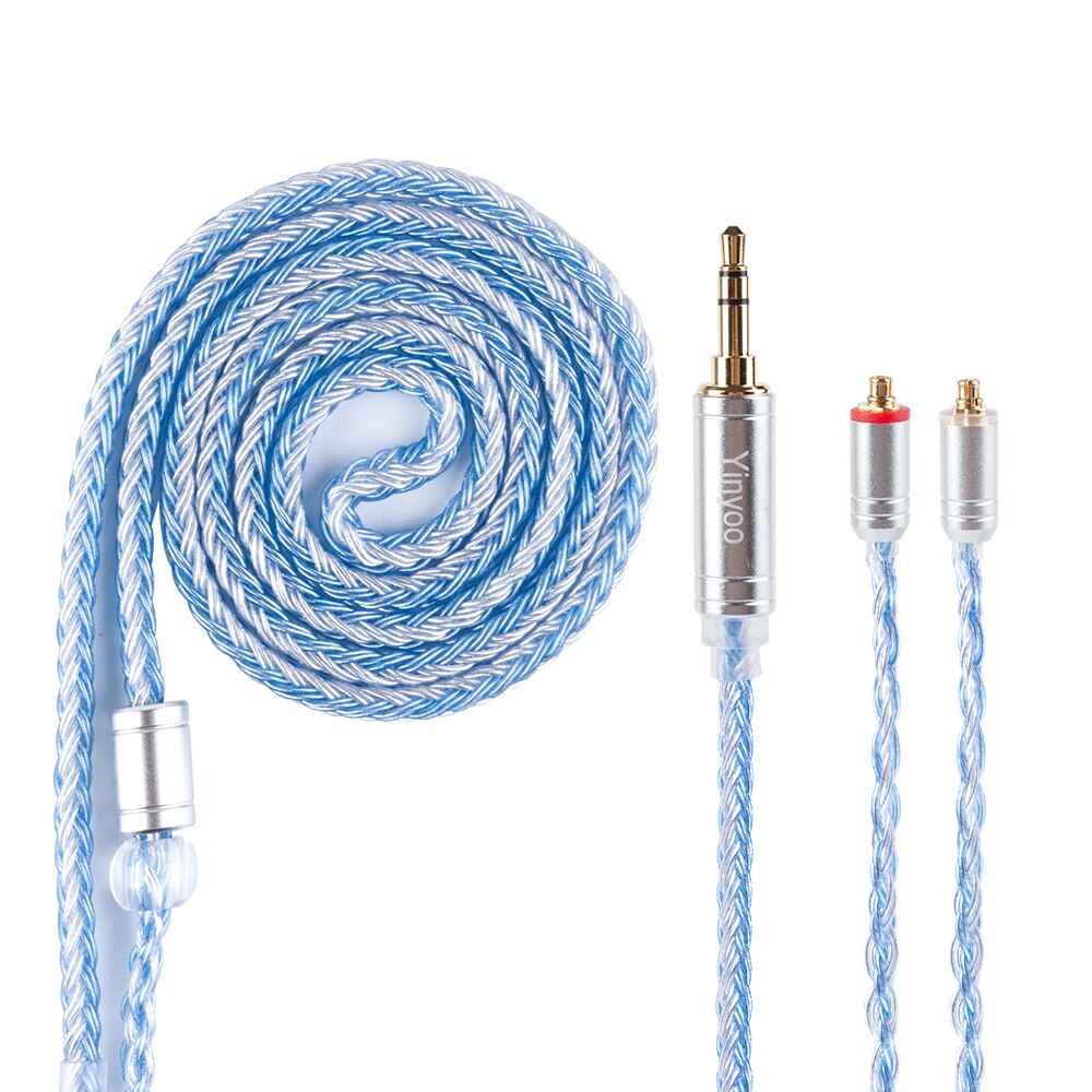 Yinyoo 16- adriges 2.5/3.5/4.4mm hochreines, versilbertes kopfhörerkabel mit mmcx /2- pin/qdc-anschluss für  zs10 pro zsx  c12 blon bl -03 v90 ba5