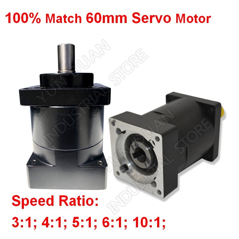 3000 tr/min Nema24 réducteur planétaire rapport de vitesse 3:1 60mm réducteur arbre 14mm en acier au carbone engrenage pour 200W 400W 600W servomoteur