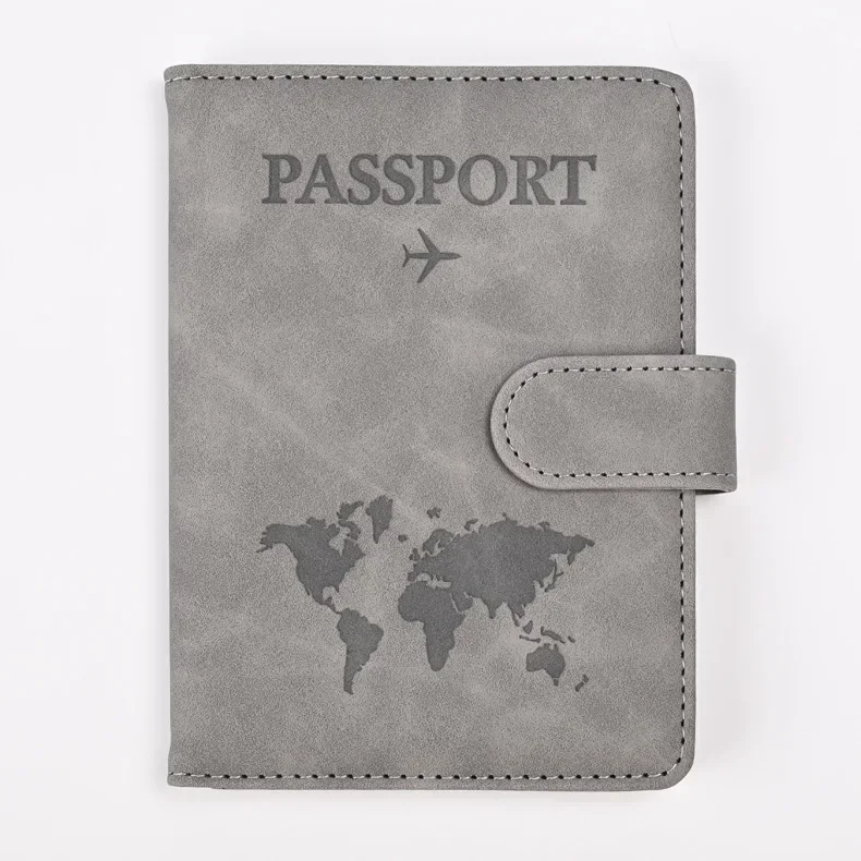 Funda para pasaporte de cuero PU para hombre y mujer, porta pasaporte de viaje con tarjetero, funda protectora tipo billetera: Caqui