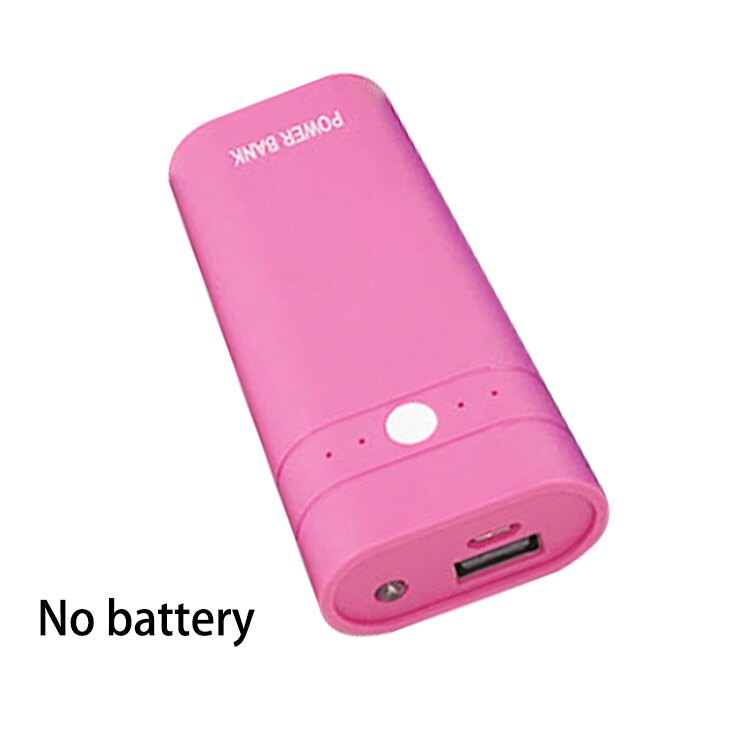 Bricolage batterie 18650 boîtier de batterie batterie batterie boîte de stockage Powerbank boîte chargeur coque étui pour IPhone Xiaomi Huawei téléphone: Rose No Battery