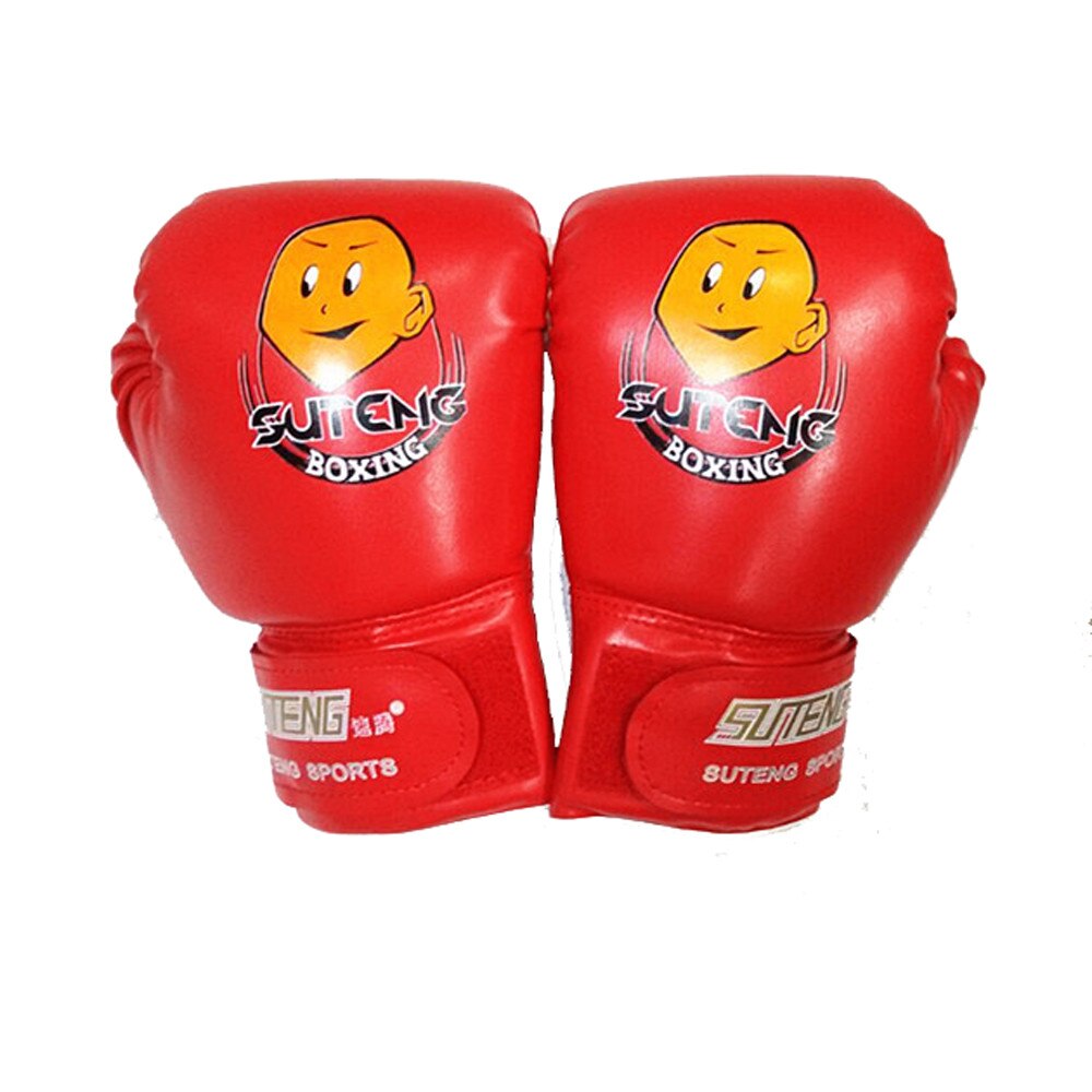Kick Boxing Gloves PU Karate Muay Thai Guantes De Boxeo Free Fight Sanda Training Kids Age 3-12 Punching Bag Sparring Traing S6: Red