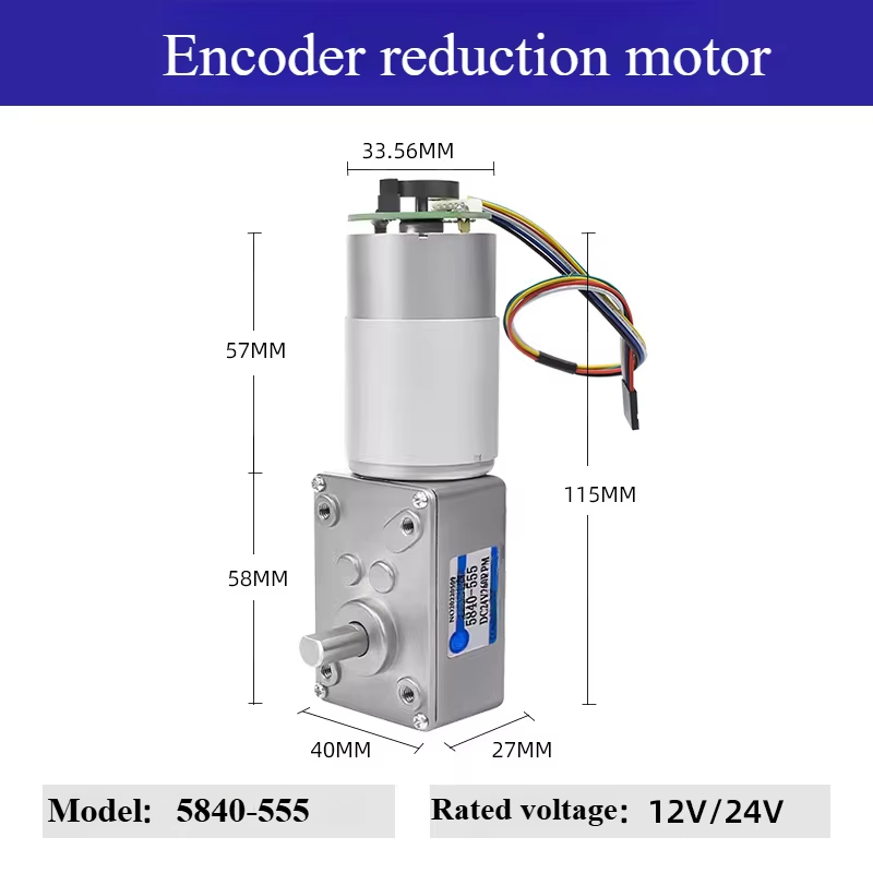 5840 555 dc schneckengetriebemotor 12v 24v vorwärts- und rückwärtsdrehzahl einstellbar selbsthemmender Turbo-schneckengetriebemotor-untersetzungsgetriebe
