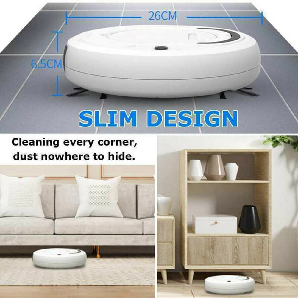 3 In 1 Smart Floor Robot Vacuum Cleaner Mop Automatic Distance Sensor Machine LAD