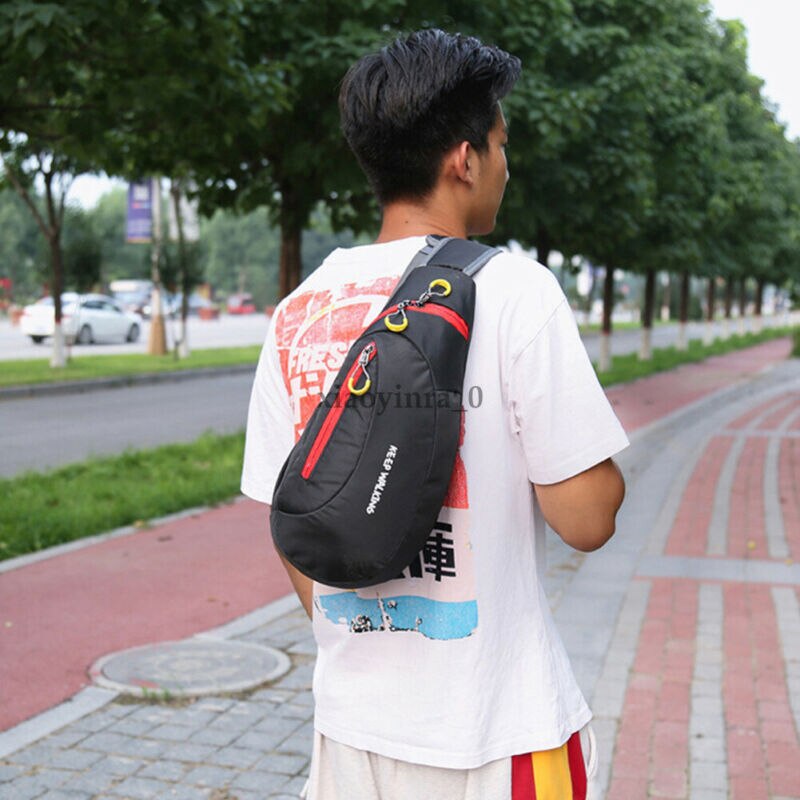 Men Waterproof Chest Bag Pack Travel Sport Shoulder Bag Cycle Sling Cross Body