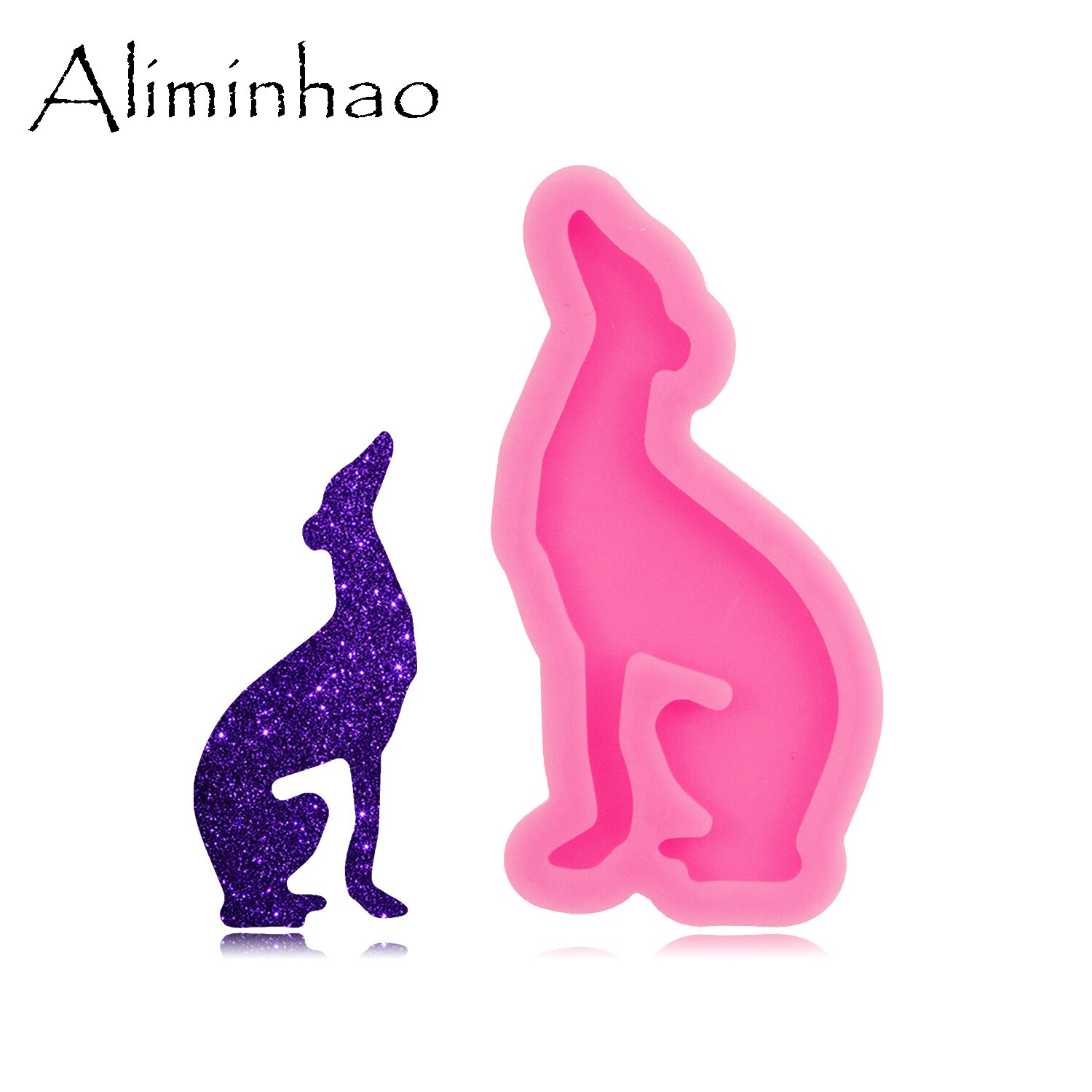 Moldes de resina de silicona para llavero, moldes de pastel de Chocolate Fondant, Shar pei brillante, galgo Italiano, galgo, galgo, perros, DY1522: Caqui oscuro