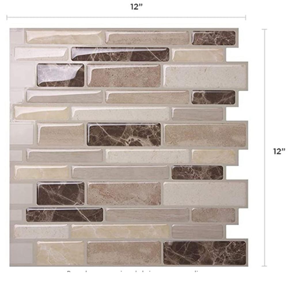 1/5/10PCS Wall Stickers Peel and Stick 3D Tile Sticker Self Adhesive Stick On Wall Tile for Kitchen Backsplash and Bathroom