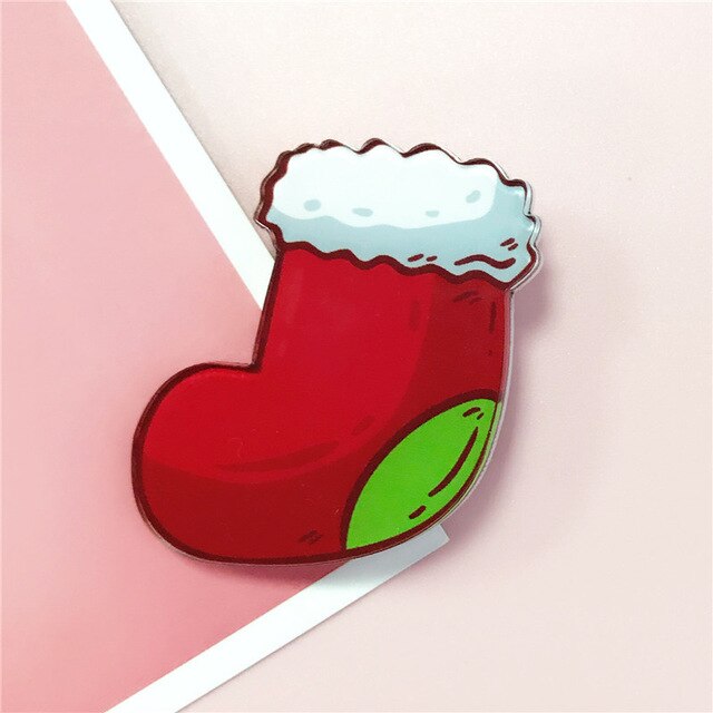 Kerst Badges Leuke Sok Elanden Snoep Broche Acryl Pin Badges Pictogrammen Op De Rugzak Medaille Decoratie Badge Voor Kleding: U