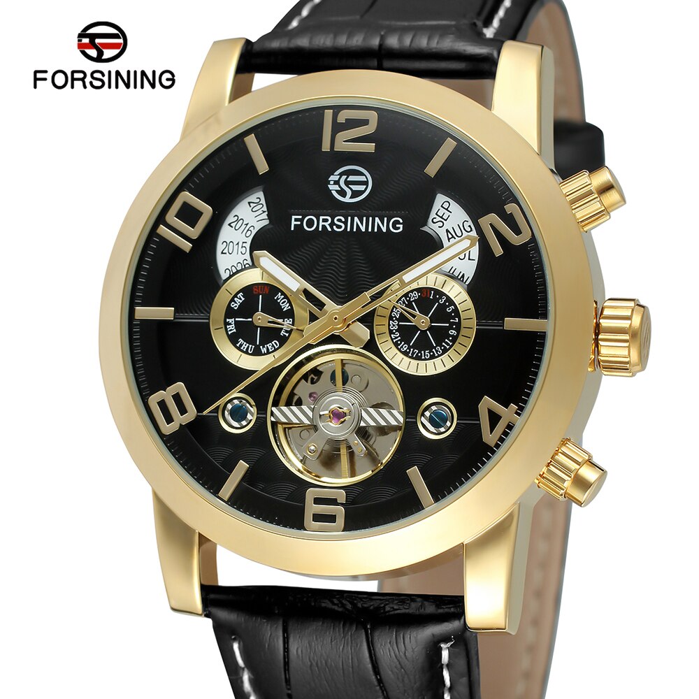 Forsining Mode Mannen Horloges Klok Band Noctilucent Mechanische Beweging Automatische Sport Business Analoge Dial Polshorloge