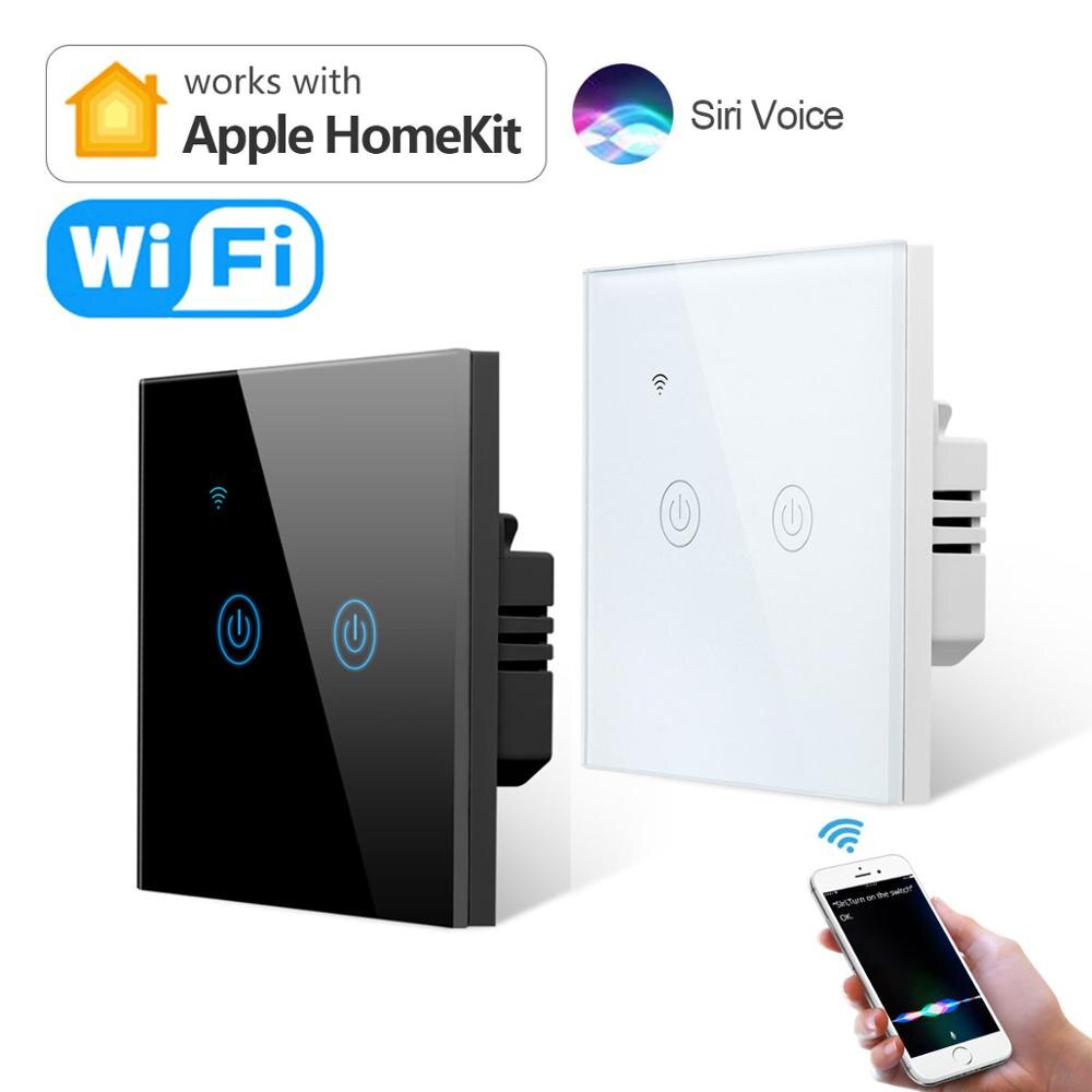 Apple homekit app casa inteligente interruptor da lâmpada de casa inteligente siri controle voz wi fi/sensor toque em fora padrão da ue
