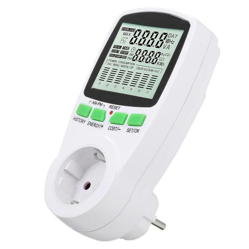 Elektriska instrument effektmätare digital wattmätare wattmonitor elkostnadsdiagram mätning uttag analysator