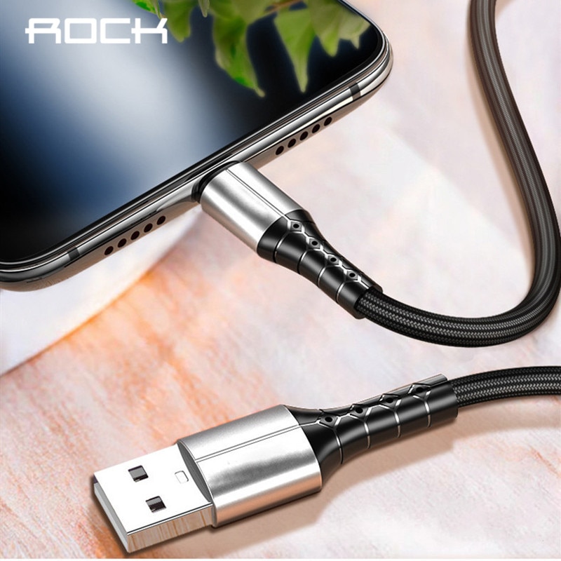 ROCK Micro USB Cable 3A Fast Charging Charger Metal Nylon Microusb Data Cable For Samsung Xiaomi Android Mobile Phone Wire Cord